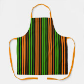 Schwarze Orange Grüne Vertikale Streifen Design Schürze (Vorderseite)
