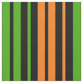 Schwarze Orange Grüne Vertikale Streifen Design Stoff (Nahaufnahme)