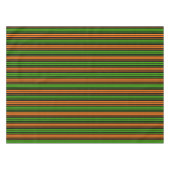 Schwarze Orange Grüne Vertikale Streifen Design Tischdecke (Vorderseite (Horizontal))