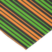 Schwarze Orange Grüne Vertikale Streifen Design Tischdecke (Schrägansicht)