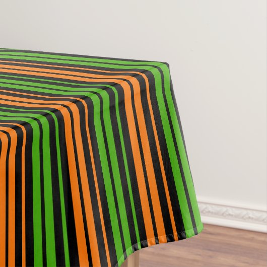 Schwarze Orange Grüne Vertikale Streifen Design Tischdecke (Beispiel)