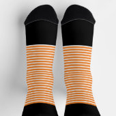 Schwarze + orange horizontale Streifen Socken (Oben)
