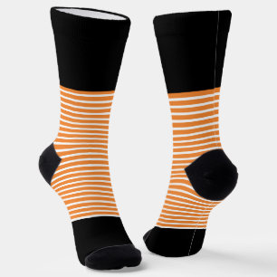 Schwarze + orange horizontale Streifen Socken