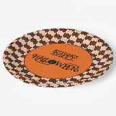SCHWARZE ORANGE KARO STRICK 9" Teller II (Schrägansicht)
