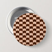 SCHWARZE ORANGE KARO STRICK Runder Button Button (Vorne & Hinten)