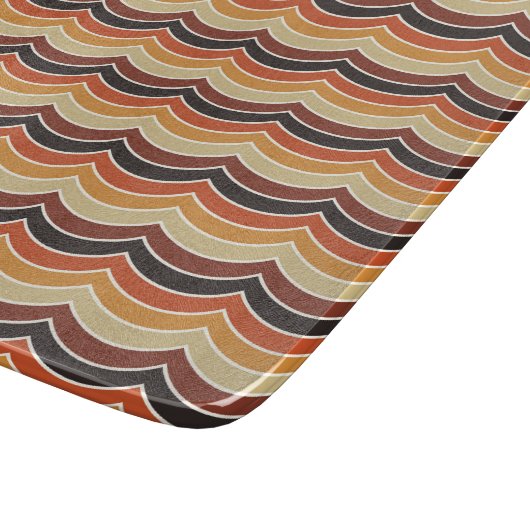 SCHWARZE ORANGE ROTE BROWN FALL WAVES SCHNEIDEBRETT (Ecke)