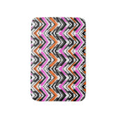 Schwarze, orange und rosa Hand gezeichnetes Badematte (Vorderseite Vertikal)