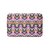 Schwarze, orange und rosa Hand gezeichnetes Badematte (Vorderseite)