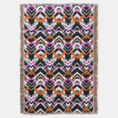 Schwarze, orange und rosa Hand gezeichnetes Decke (Vorderseite Vertikal)