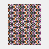 Schwarze, orange und rosa Hand gezeichnetes Fleecedecke (Vorderseite)