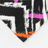 Schwarze, orange und rosa Hand gezeichnetes Fleecedecke (Ecke)