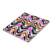 Schwarze, orange und rosa Hand gezeichnetes Fliese (Seite)