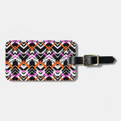 Schwarze, orange und rosa Hand gezeichnetes Gepäckanhänger (Vorderseite horizontal)