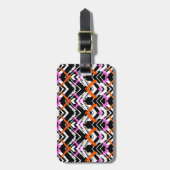 Schwarze, orange und rosa Hand gezeichnetes Gepäckanhänger (Vorderseite vertikal)