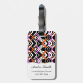 Schwarze, orange und rosa Hand gezeichnetes Gepäckanhänger (Rückseite vertikal)