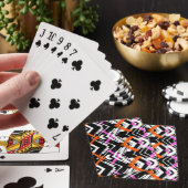 Schwarze, orange und rosa Hand gezeichnetes Spielkarten (In Situ)