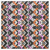 Schwarze, orange und rosa Hand gezeichnetes Stoff (Muster)