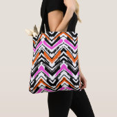 Schwarze, orange und rosa Hand gezeichnetes Tasche (Von Nahem)