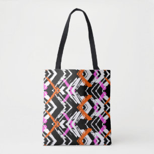 Schwarze, orange und rosa Hand gezeichnetes Tasche