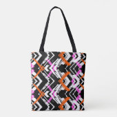 Schwarze, orange und rosa Hand gezeichnetes Tasche (Rückseite)
