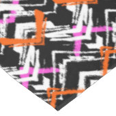 Schwarze, orange und rosa Hand gezeichnetes Tischdecke (Schrägansicht)