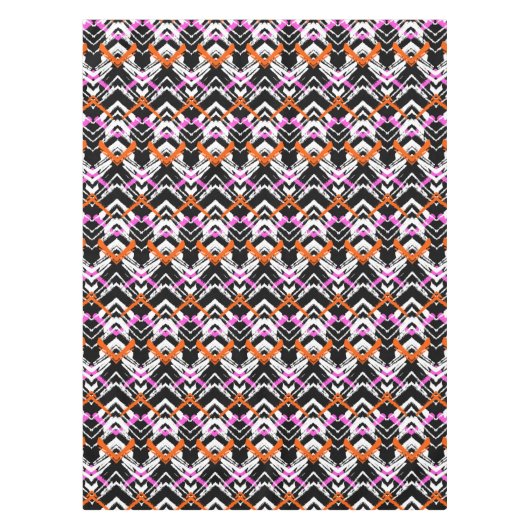 Schwarze, orange und rosa Hand gezeichnetes Tischdecke (Vorderseite)