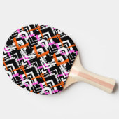 Schwarze, orange und rosa Hand gezeichnetes Tischtennis Schläger (Seitenansicht)