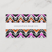 Schwarze, orange und rosa Hand gezeichnetes Visitenkarte (Rückseite)