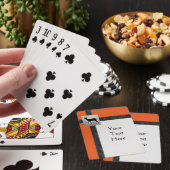 Schwarze, orangefarbene, graue Spielkarten mit ein (In Situ)