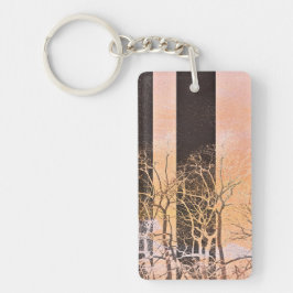 Schwarze Orangenbäume zweigen die digitale Kunst a Schlüsselanhänger