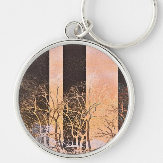 Schwarze Orangenbäume zweigen die digitale Kunst a Schlüsselanhänger (Vorne)