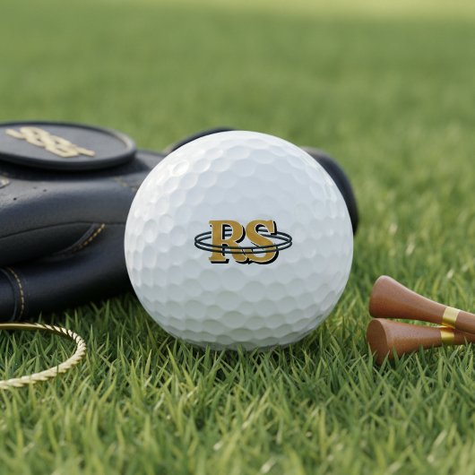 Schwarze Orbit-Monogramm-Initialen in jeder Farbe Golfball