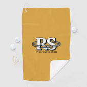 Schwarze Orbit-Monogramm-Initialen in jeder Farbe Golfhandtuch (Insitu)