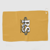 Schwarze Orbit-Monogramm-Initialen in jeder Farbe Golfhandtuch (Horizontal)