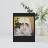 Schwarze Orchidee Postkarte (Stehend Vorderseite)