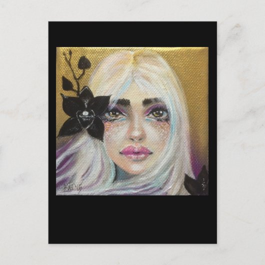 Schwarze Orchidee Postkarte (Vorderseite)