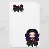 "Schwarze Orchideen-Fee-" Briefpapier (Vorne/Hinten)
