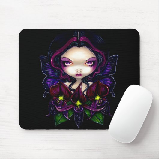 "Schwarze Orchideen-Fee" Mousepad (Mit Mouse)