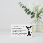 Schwarze orientalische Katzen-Kunst Visitenkarte (Stehend Vorderseite)