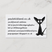 Schwarze orientalische Katzen-Kunst Visitenkarte (Vorderseite)