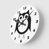 Schwarze Owl Design Wall Clock Runde Wanduhr (Winkel)