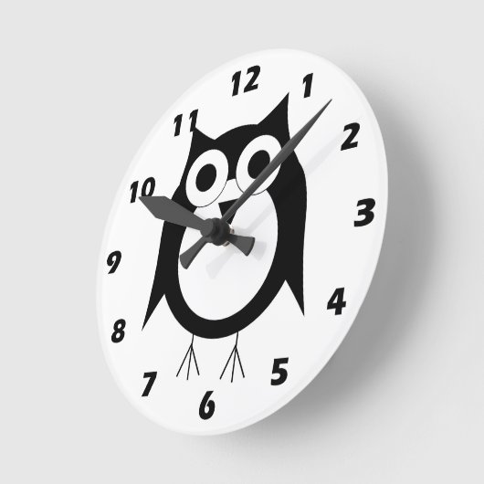 Schwarze Owl Design Wall Clock Runde Wanduhr (Winkel)