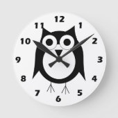 Schwarze Owl Design Wall Clock Runde Wanduhr (Vorderseite)