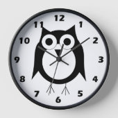 Schwarze Owl Design Wall Clock Uhr (Vorderseite)