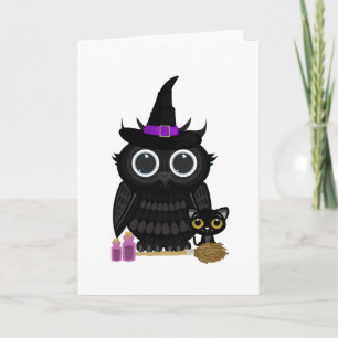 Schwarze Owl Hexe Karte