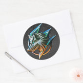 SCHWARZE PAISLEY GAMING WOLF RUNDER AUFKLEBER (Umschlag)