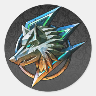 SCHWARZE PAISLEY GAMING WOLF RUNDER AUFKLEBER