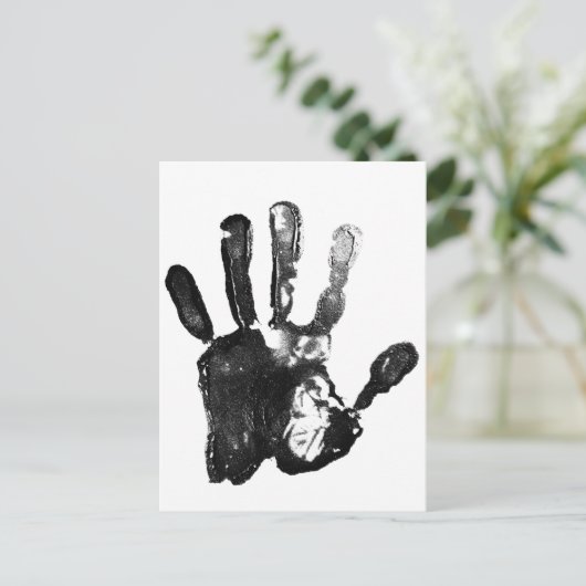 Schwarze Palm-Printdesign Postkarte (Stehend Vorderseite)