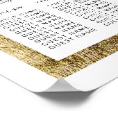 Schwarze Palme Fronds Gold Border Seating Chart Poster (Ecke)