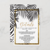 Schwarze Palme-Wedel-Goldgrenzmoderne Details Begleitkarte (Vorne/Hinten)